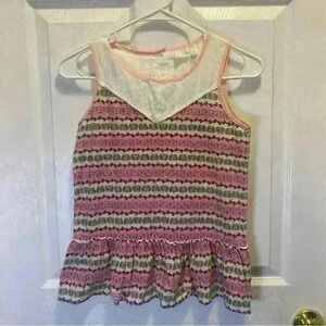 Matilda Jane Pogo Tank 12 Girl’s Pink Peplum Top